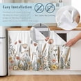 thumbnail image 5 of Pastoral Botanical Cabinet Curtain 35"Wx35"L, Dustproof Under Sink Skirt with Self Adhesive Tape, Farmhouse Floral Watercolor Cabinet Curtain Cover for Kitchen Sink, Bathroom Vanity, Laundry Room, 5 of 9