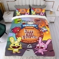 thumbnail image 4 of Amigos del Árbol Feliz Conjunto de sábanas temático, trío de piezas, cómodo y amigable con la piel, diseño único, regalo de decoración para el hogar para familiares, amigos y fans, 90 cm * 190 cm, 4 of 6
