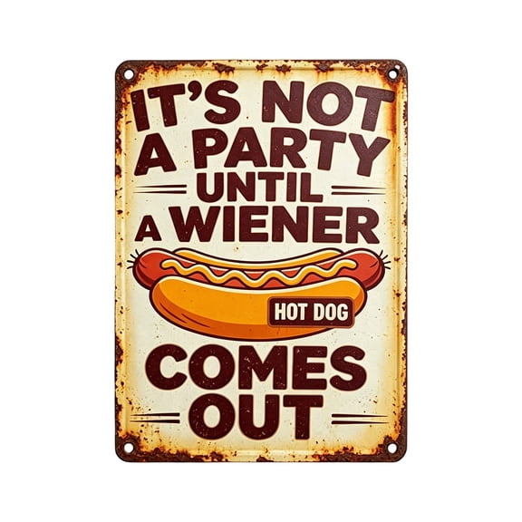 Funny Hot Dog It's Not A Tin Sign Metal Wall Decor, 30cm Vintage Hanging Sign for Garden Yard Bar Porch Kitchen Bedroom Indoor Outdoor Home Decoration
