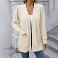 thumbnail image 4 of QUYUON Light Weight Cardigan Clearance Long Sleeve Womens Fleece Cardigan Polyester Cardigans Women Cardigan Jacket Style Q-7393 Fall Cardigan Sweater Outerwear Coat White XXL, 4 of 5