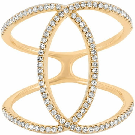 0.4 Carat T.W. Diamond 14kt Yellow Gold Double C Fashion Ring