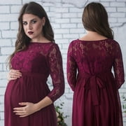 Pregnant Women?s Lace Maternity Dress Maxi Gown Photography Photo Clothes