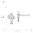 thumbnail image 4 of 925 Sterling Silver Cross Mini (7x11mm) Earrings, 4 of 4