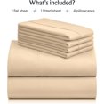 thumbnail image 3 of LuxClub 4 PC Sheet Set Bed Sheets Deep Pockets 16" Wrinkle Free Cooling Machine Washable Hotel Bedding Silky Soft - Butter Queen, 3 of 10