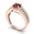 thumbnail image 2 of Halo Engagement Ring for Women - 1.83ct Natural Garnet in 14K Rose Gold Promise Ring, 2 of 6