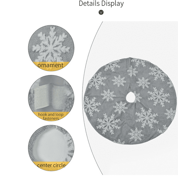 Falda para árbol de Navidad Laklulu de doble capa con copos de