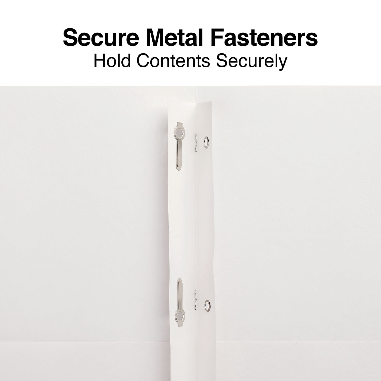 Staples Smooth 2-Pocket Paper Folder with Fasteners White 25/Box (50778/27545-CC) ST27545
