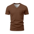 thumbnail image 3 of Men's V Neck T Shirt Short Sleeve Chest Pocket Casual Tee Soft Breathable Top for Summer Daily Wear, 3 of 9
