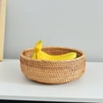 thumbnail image 6 of Handwoven Rattan Storage Basket | Natural Wood Fruit & Vegetable Drainage Basket | Kitchen & Living Room Organizer | 26x26x10cm Snack & Bread Basket, 6 of 6