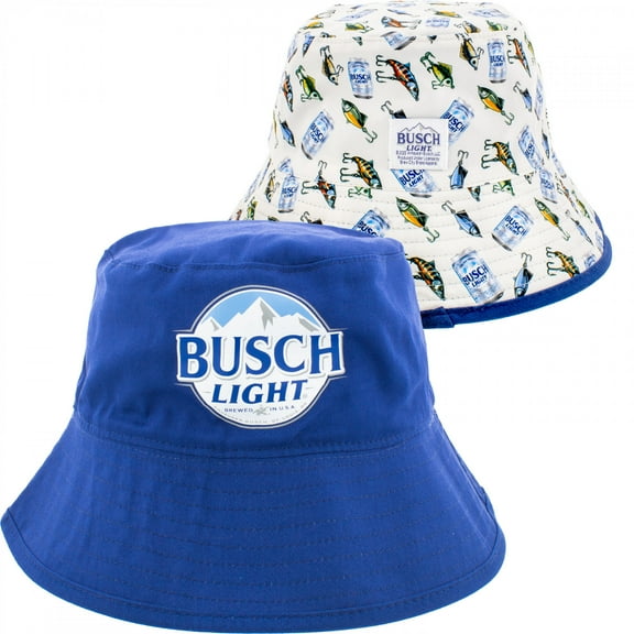 Busch Light Cans and Fishing Lures Reversible Bucket Hat