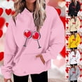 thumbnail image 5 of Plus Size Long Sleeve Hoodies for Women Fashion Crew Neck Unisex Sweatshirt with Pockets Casual Print Pullover Tops(Yellow,M), 5 of 5