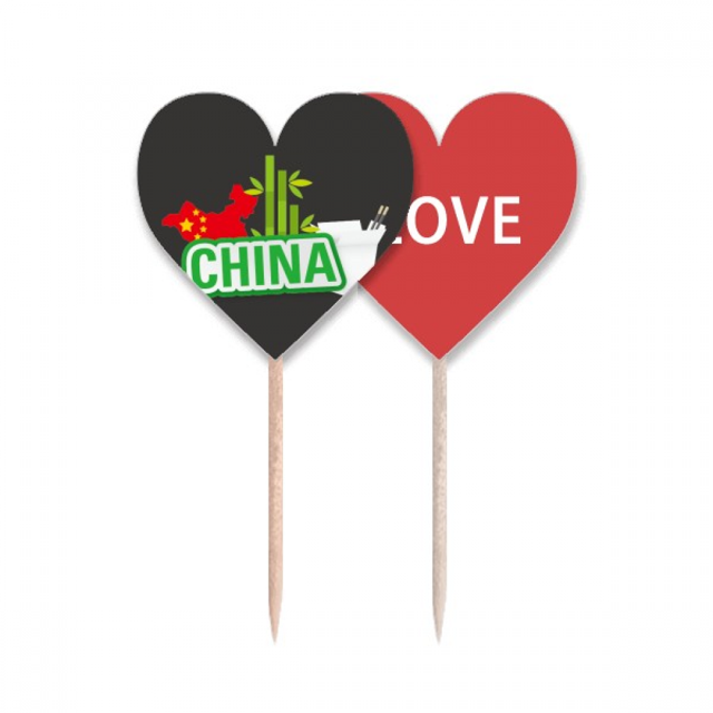 Chine Ville Vert Drapeau Cure-Dent Amour Coeur Lable Cupcake Pic