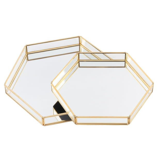 Koyal Whole Gold Glass Mirror, Coffee Table Mirrored Tray