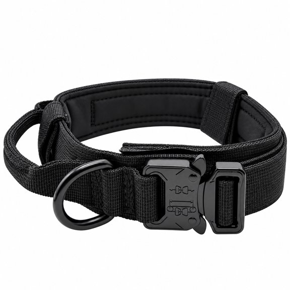 DONATO Heavy Duty Tactical Training Collar with Built-In Control Handle for Medium & Large Dogs, Black