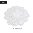 thumbnail image 1 of Chendee Round Cotton Handmade Crochet Lace Table Mat Flower Coaster,White, 1 of 9