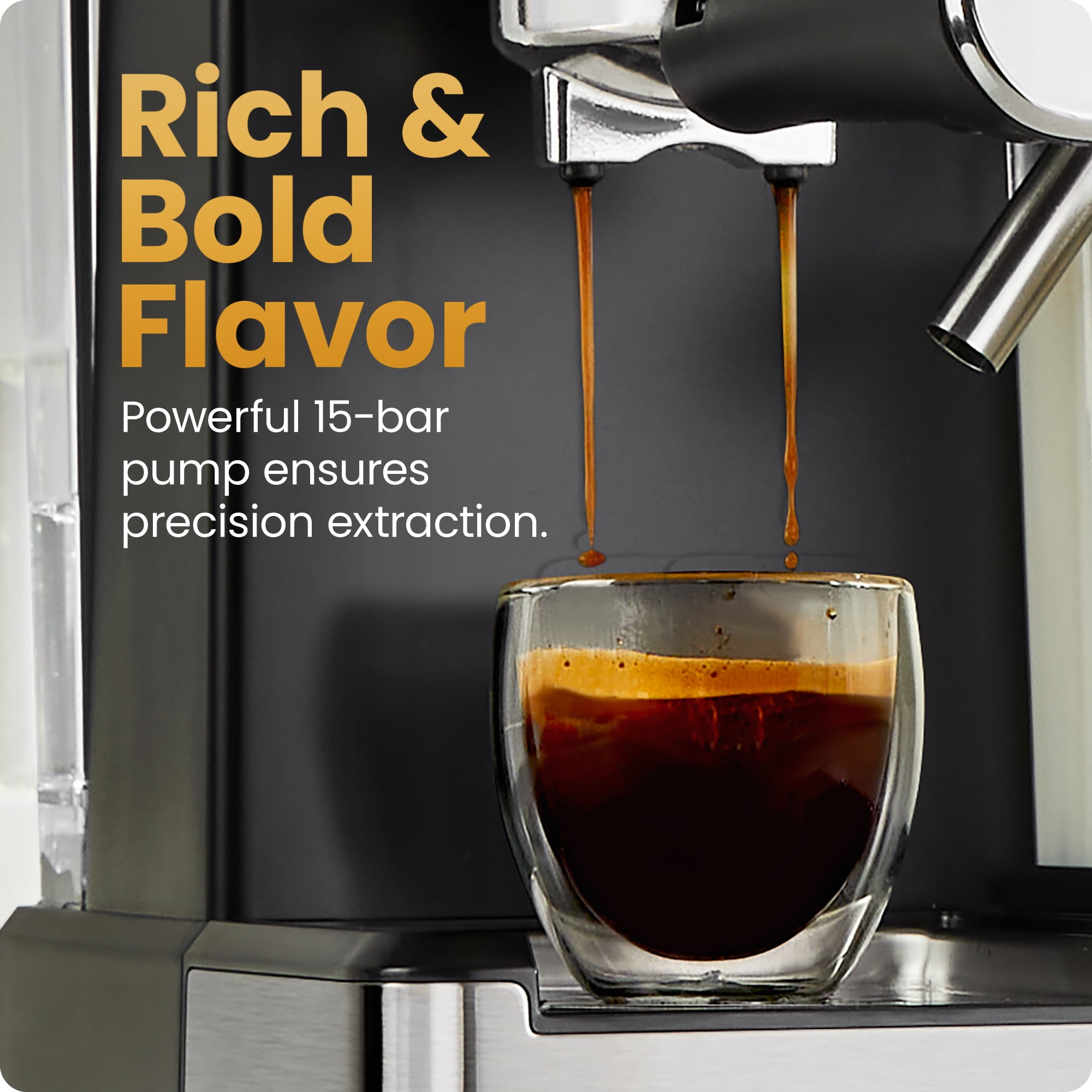Chefman CaféMaster Pro Espresso Machine w/ Milk Frother for Cappuccinos & Lattes – Stainless Steel