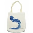 thumbnail image 1 of Blue Tote Bag, Orchid Corsage Composition with Reflection in Water Desgin Bridal Garden, Cloth Linen Reusable Bag for Shopping Books Beach and More, 16.5" X 14", Cream, by Ambesonne, 1 of 2