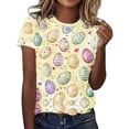 thumbnail image 2 of Mifsaly Womens Easter Shirts Short Sleeve Colorful Easter Eggs Print T-Shirts Playful Holiday Loose Casual Tee XXL, 2 of 5