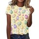 thumbnail image 1 of Camiseta de Cuello Redondo de Impresión de Pascua Unisex de Manga Corta de Verano para las Mujeres, Estiramiento Suave, Camisetas de Manga Corta de Mujer Casual, 1 of 5