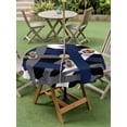 thumbnail image 4 of Outdoor Tablecloths with Umbrella Hole & Zipper, Navy Blue Black Geometric Round Tablecloth 54 Inch, Modern Art Abstract Grey Line Waterproof Table Cloth, Patio/Pool/Picnic Table Covers, 4 of 8