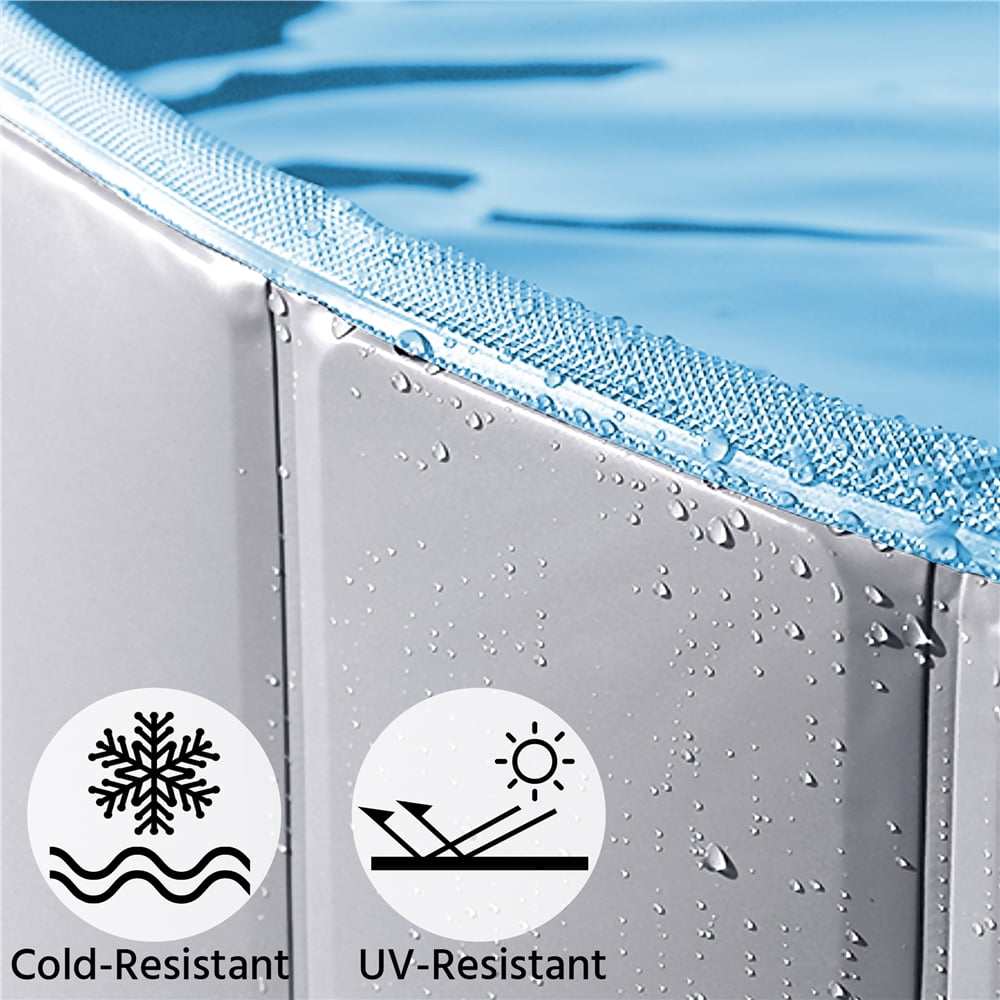 Yaheetech Portable PVC Pet Swimming Pool with Non-slip Bottom for Dogs Cats, XXL, Gray