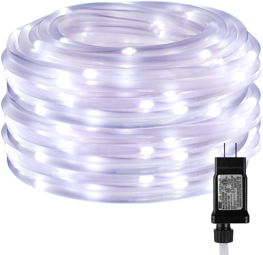 LE LED Rope Light with Timer, Low Voltage, 8 Mode, Waterproof, Daylight