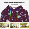 thumbnail image 4 of Haiem Space Dinosaur for Women's Fashion Hoodies & Sweatshirts with Kangaroo Pocket,Hooded Sweatshirt with Eye-catching Drawstrings-X-Large, 4 of 7