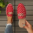 thumbnail image 2 of SuTry Women's Polka Dot Mules Slip On Metal Buckle Decor Round Toe Platform Comfortable Casual Walking Half Shoes Outerwear(40), 2 of 9