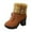 Brown, variant on Women's Ankle Boots Casual Heel Platform Winter Warm Lined Mid Calf Booties Comfortable Footwear