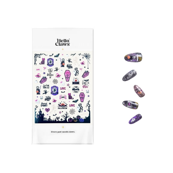 Hello Claws Halloween Ghost Love Nail Deco Sticker, 1 Sheets Nail Sticker Pack