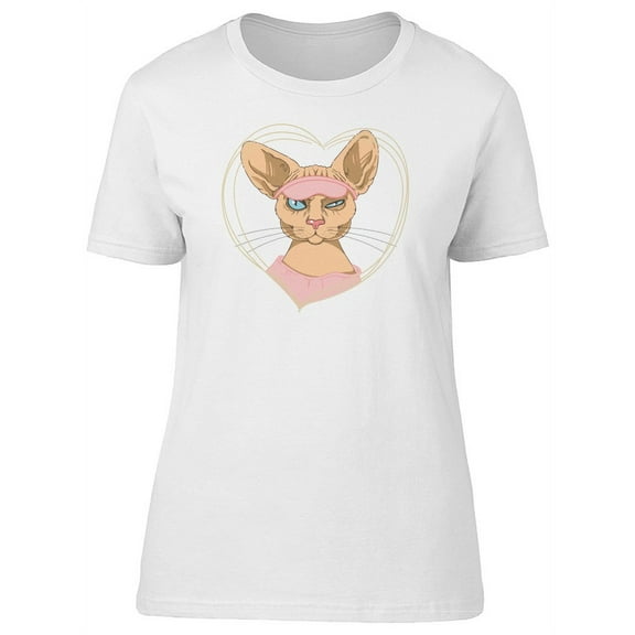 Cute Funny Sleepy Sphynx Cat T-Shirt Women -Image by Shutterstock, Female XX-Large
