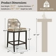 thumbnail image 3 of Dycanpo 26.5''H Counter Height Bar Stools Set of 2, Boho-Style Rattan Chairs - Black, 3 of 7