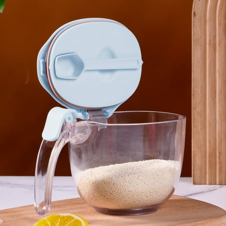 

Kraoden Magnetic Spoon Seasoning Box Kitchen Storage Airtight Spice Jar with Built-in Measuring Spoon Durable Plastic Seasoning Containers for Kitchen