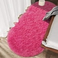 thumbnail image 3 of Homore Ultra Soft Modern Oval Rugs for Bedroom,2.6' x 5.3',Hot Pink, 3 of 7