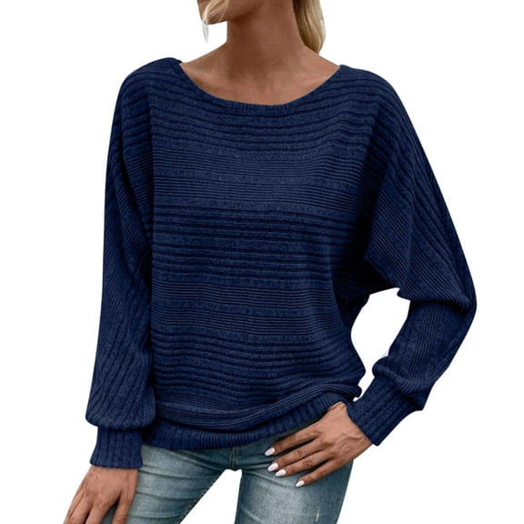 yunLCZ Women's Button Down Shirts Women's Sweaters Off The Shoulder 2024 Fall Batwing Casual Loose Fashion Sweater Pullovers Women's Button Down Shirts