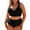 Black, variant on SHEWIN Women Plus Size Bikini Sets Two Piece Tummy Control Swimsuits V Neck Color Block High Waisted Bathing Suits Bright Pink 3X