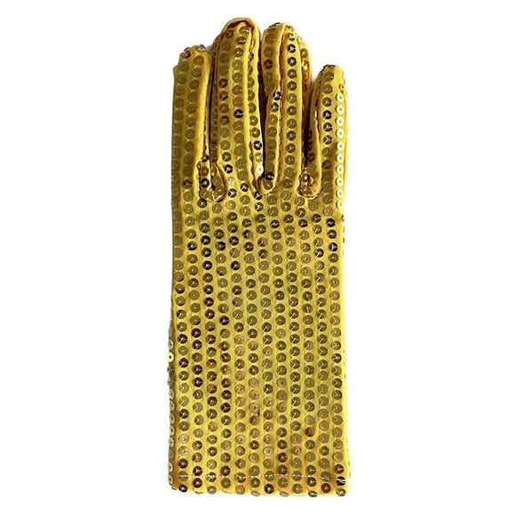 Zhuge Guantes de lentejuelas, guantes de cosplay, guantes de vestir, guantes de disfraz para adultos, dorados