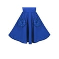 thumbnail image 6 of Girls Dress Deep Blue Solid Color Ruffle Puff Sleeve 3D Pocket Party 8 Years, 6 of 8