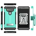 thumbnail image 2 of MINT/BLACK TRI-SHIELD RUGGED CASE COVER with MAGNETIC KICKSTAND + BELT CLIP HOLSTER + LANYARD STRAP FOR LG V20 PHONE (VS995, LS997, H918, US996, 6505A, H990, F800), 2 of 6