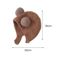 thumbnail image 4 of Sunjoy Tech Fall Winter Children Hat Knitted Cartoon Ear Decor Warm Ear Infant Baby Cap Beanie Thick Soft Elastic Button Closure Unisex Anti slip Lightweight Hat, 4 of 6
