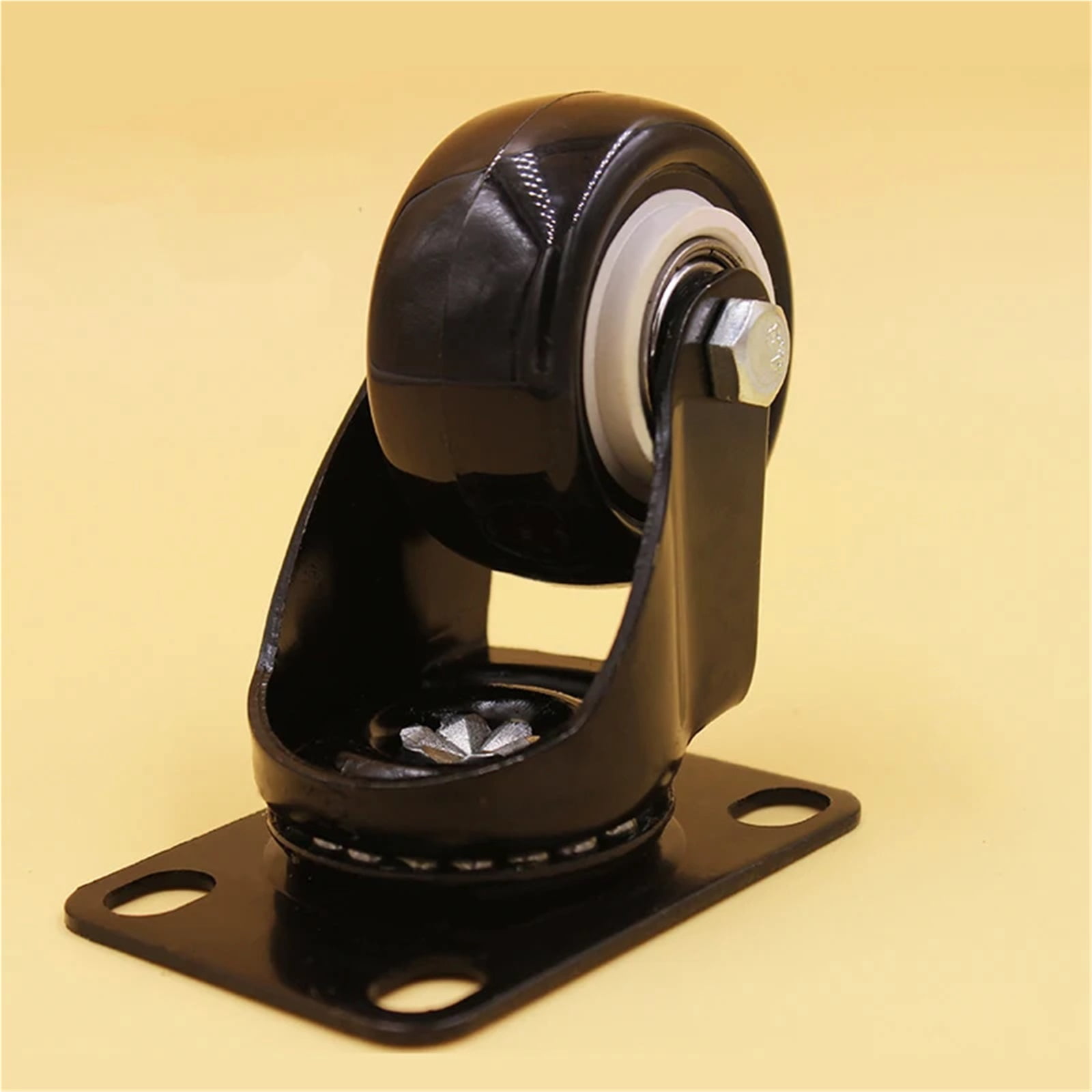 4PCS Black 1.5'' Rubber Swivel Office Chair Heavy Duty 50kg Caster Trolley Furniture Hardware Universal Brake Wheels Rubber ,Reliable