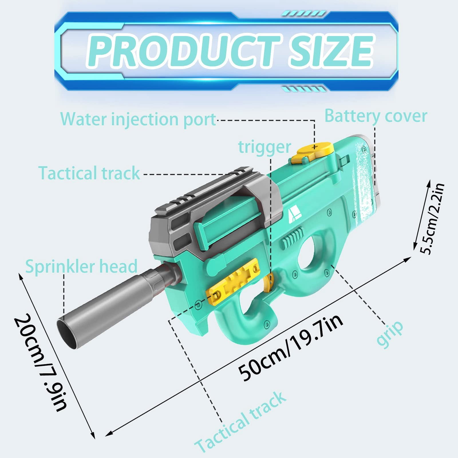 Water Guns for Student, Water Gun Electric, 16 In, Red, Rechargeable Battery, 1 Pc, Water Toys for Student, Outdoor Water Toys, Outdoor Summer Toys for Student, Outdoor Play,
