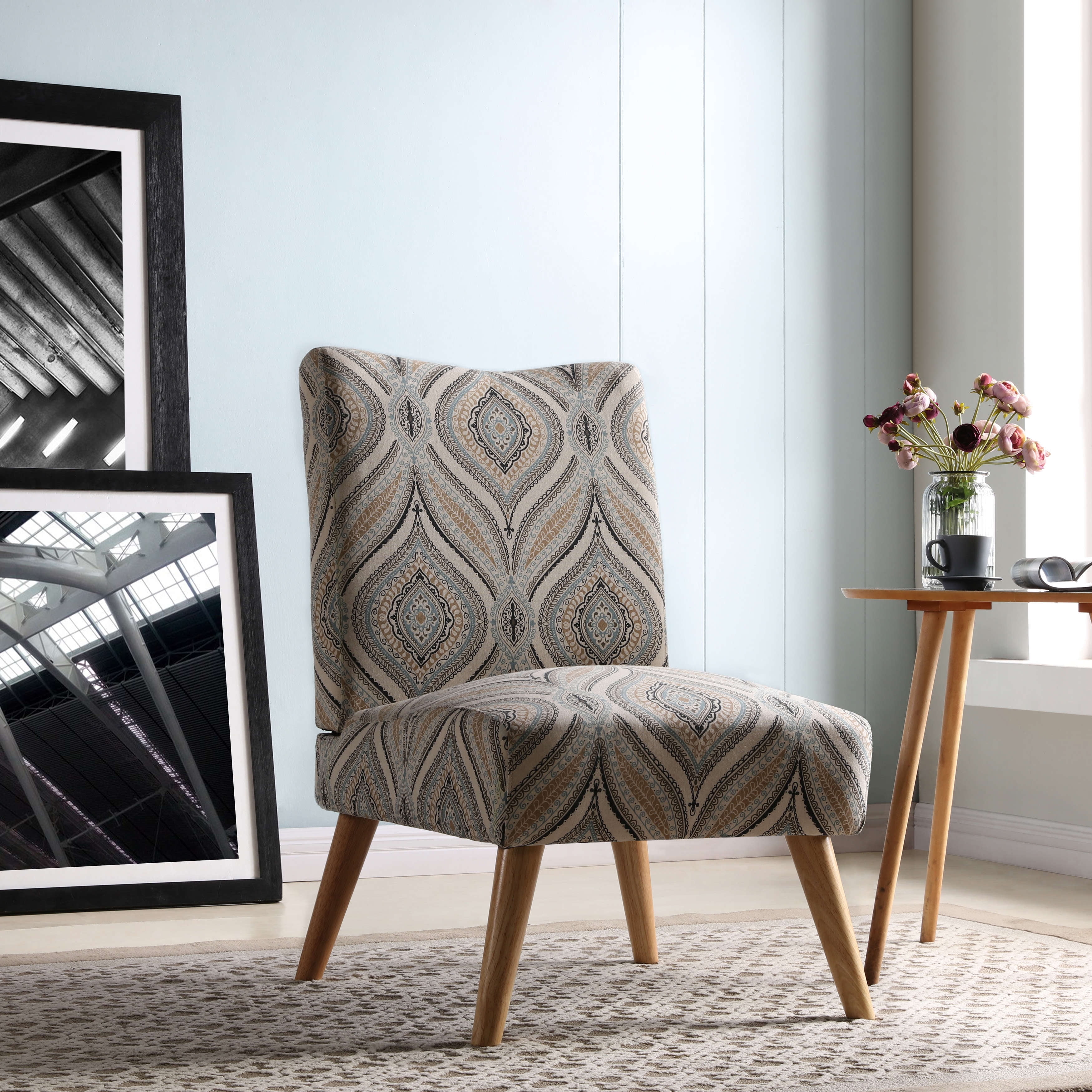 Mainstays Upholstered Slipper Chair With Wood Legs Multiple Colors Mainstays Upholstered Slipper Chair With Wood Legs Multiple Colors Com
