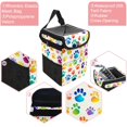 thumbnail image 2 of Dog Paw Print Mini Trash Can for Car: Foldable, with Lid, Leak-Proof, Hanging Storage Bag - Car Garbage Can, 2 of 6
