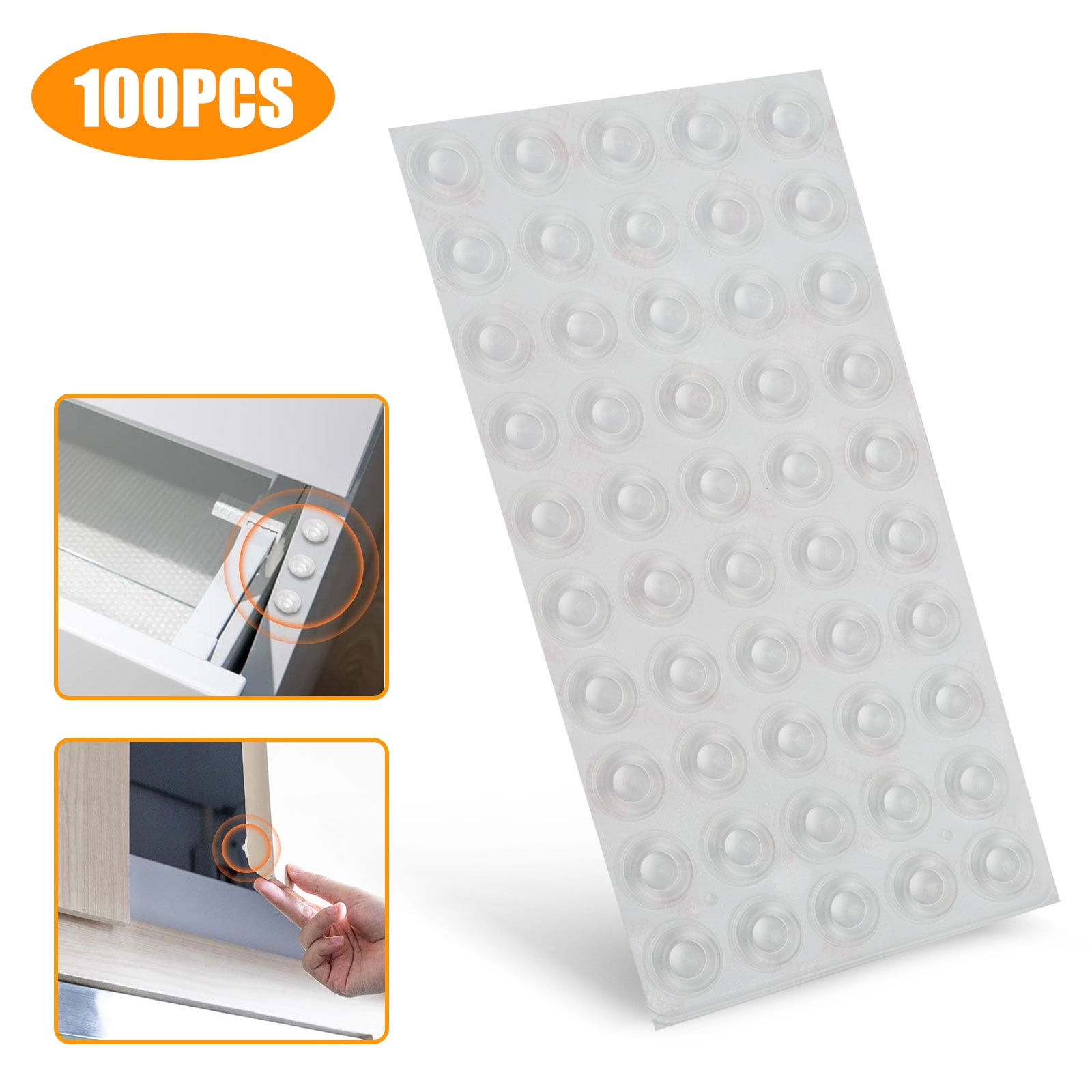 100PCS Door Self Adhesive Rubber Door Buffer Pad Feet Semicircle Bump Rasg 