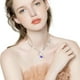 thumbnail image 5 of Fiudx Collar de Corazón, Coltación de Piedra y Nacimiento, Joyería de Plata y Ley de Mujer, Cómoda de Tortuga, Acete de Gota Agradable de La Piel, Regalo de San Valentín, para Mamá, Esposa y Novia, L, 5 of 6