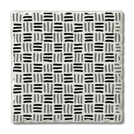 

CounterArt Black & White Weave 1 Pack Absorbent Stone Tumbled Tile Coaster 4 by 4