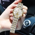 thumbnail image 5 of OLEVS Watches for Womens Business Luxury Casual Analog Quartz Diamond Stainless Steel Chronograph Waterproof Luminous ladies Watches Reloj Para Mujer White/Black/Blue, 5 of 13