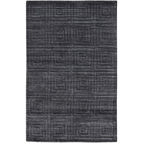 4' X 6' Gray And Black Striped Hand Woven Area Rug