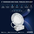 thumbnail image 7 of Luxrite 4 Inch Trimless LED Recessed Light, 15W, 5CCT 2700K-5000K, Dimmable, 1200LM, CRI 90, Wet & IC Rated, ETL, 7 of 7